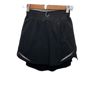 Lululemon Hotty Hot High-Rise Skirt 2 Black Lined Pockets Running Tennis W8ADFR
